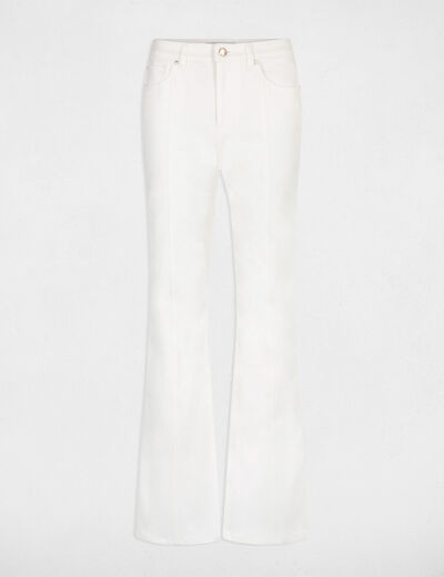 Jeans droit taille haute ecru femme