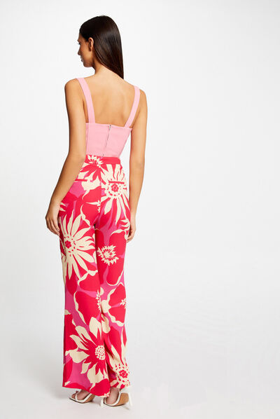 Bustier bretelles larges rose clair femme