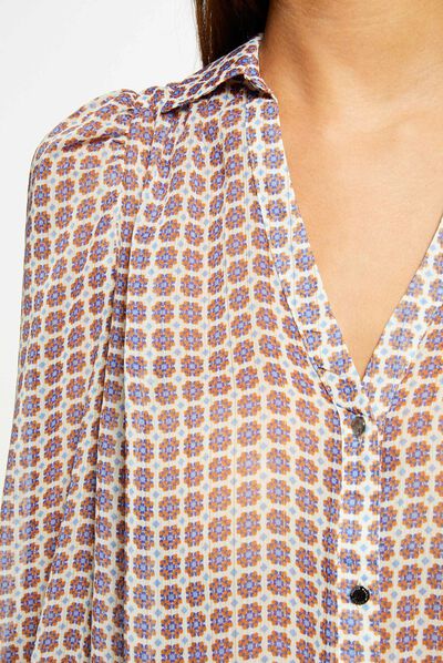 Chemise manches longues imprimé multico femme