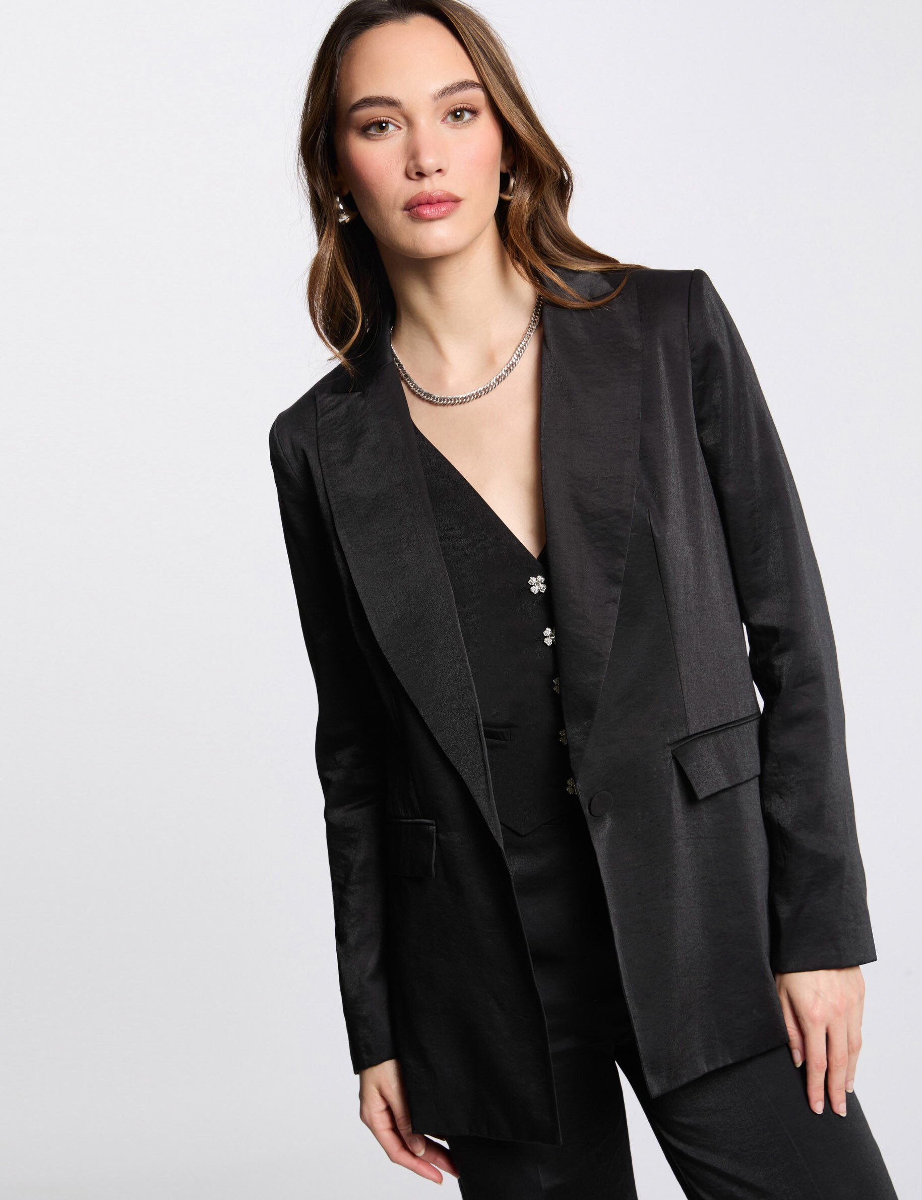 Blazer suédine noir femme