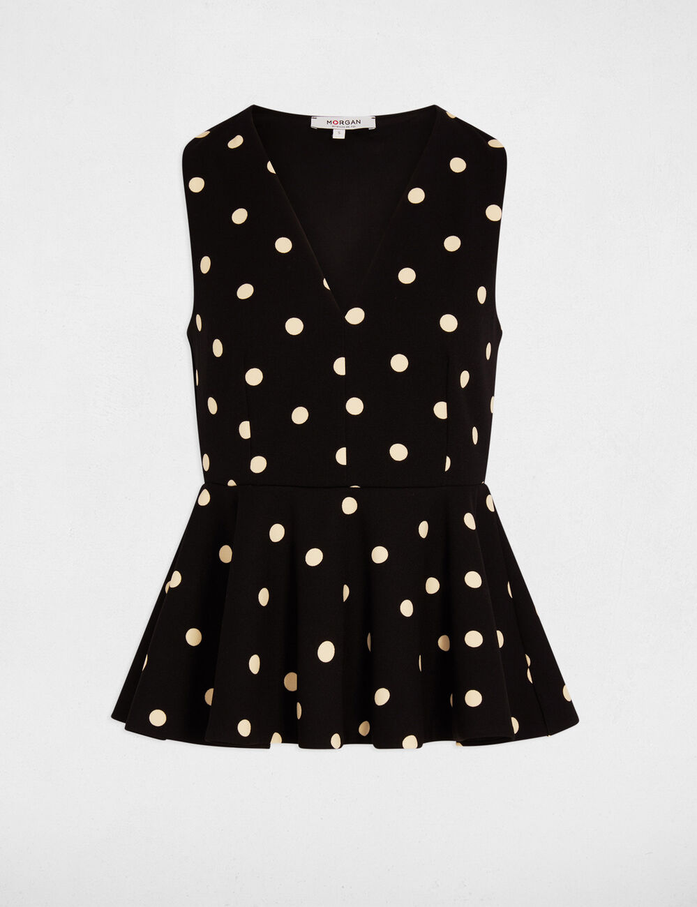 Top cintr&eacute; col v blanc femme