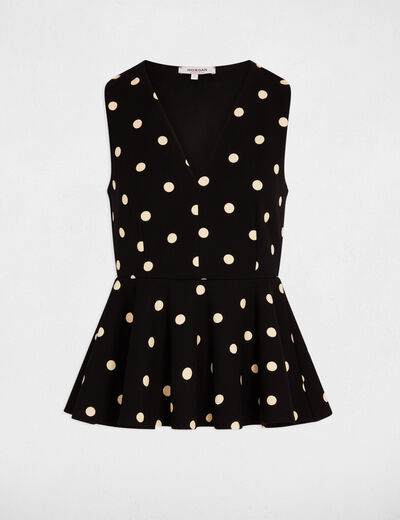 Top cintr&eacute; col v blanc femme