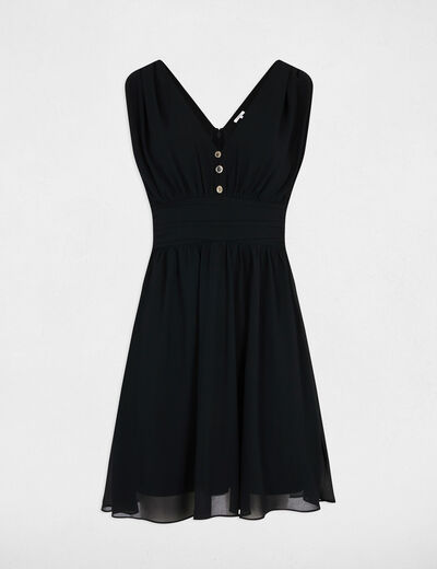 Robe courte évasée fluide bleu marine femme
