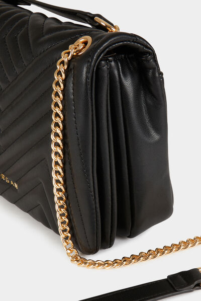 Sac pochette matelassé noir femme
