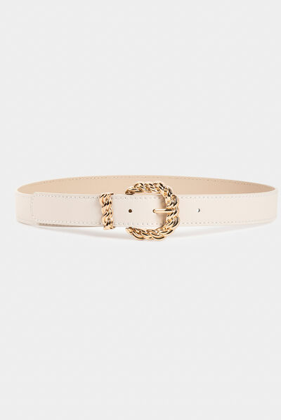 Ceinture avec boucle torsade ivoire femme
