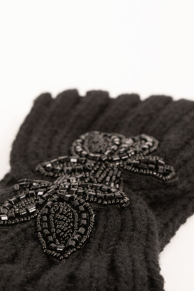 Bandeau avec détail en perles noir femme