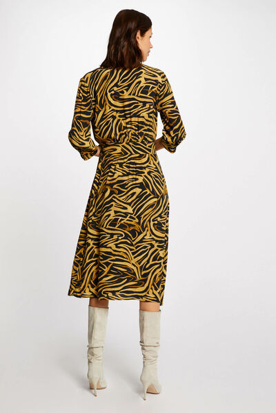 Robe midi portefeuille imprimé abstrait multico femme
