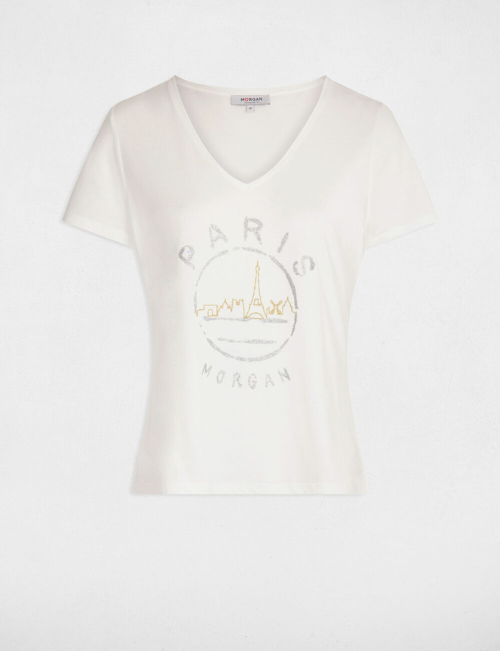 T-shirt à inscription ecru femme