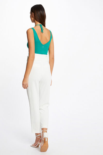 Pull débardeur avec dos nu vert moyen femme