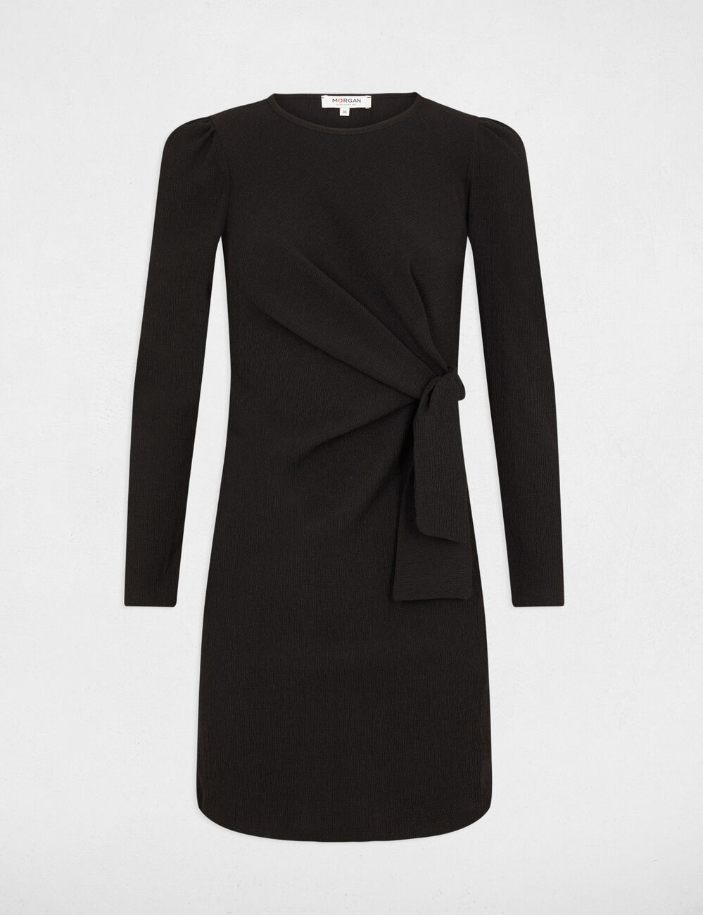 Robe ajustée avec noeud noir femme