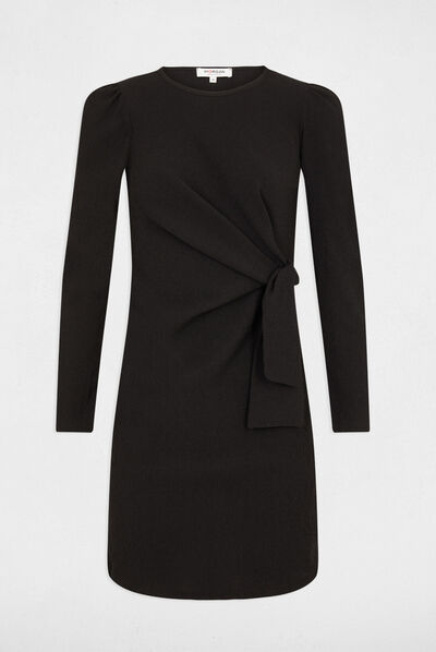 Robe ajustée avec noeud noir femme