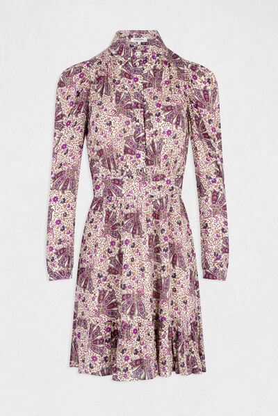 Robe droite fluide imprimé cachemire multico femme