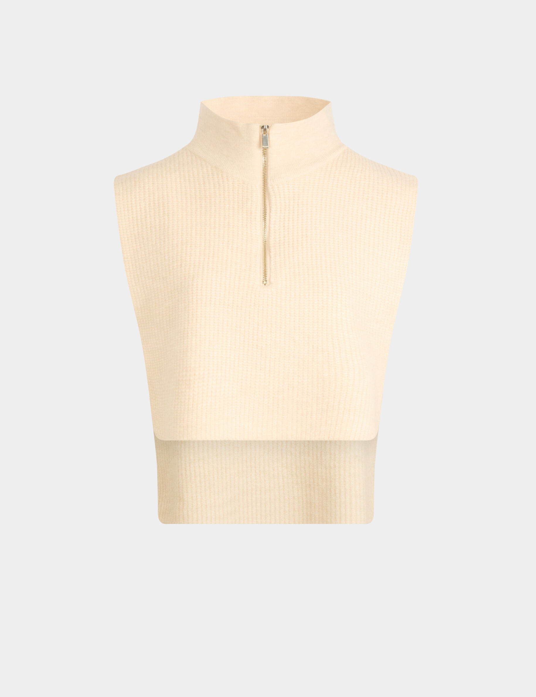 Poncho col zippé femme