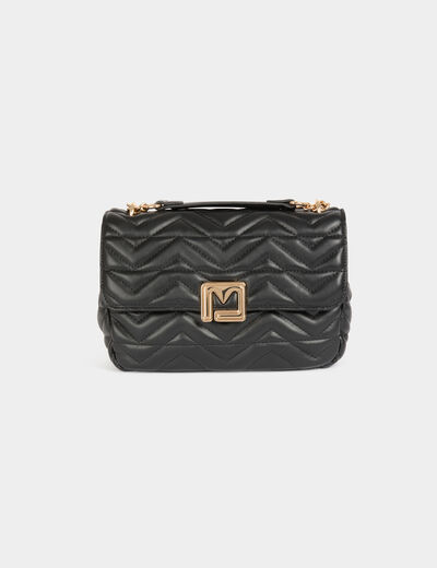 Sac matelassé boucle M noir femme