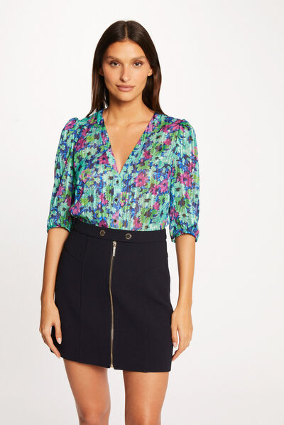 Chemise manches 3/4 imprimé floral multico femme