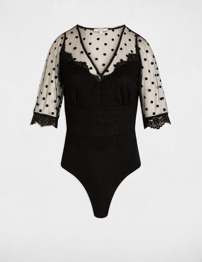 Body manches courtes noir femme