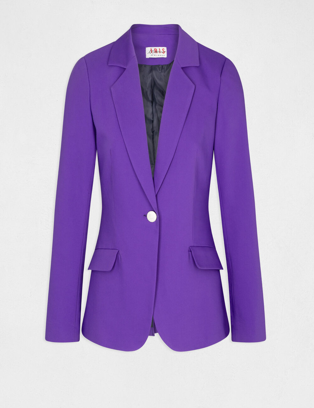 Veste tailleur cintrée boutonnée violet femme