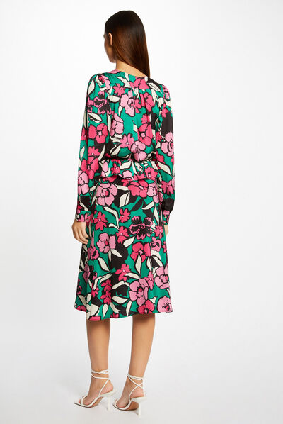 Blouse manches longues imprimé floral multico femme