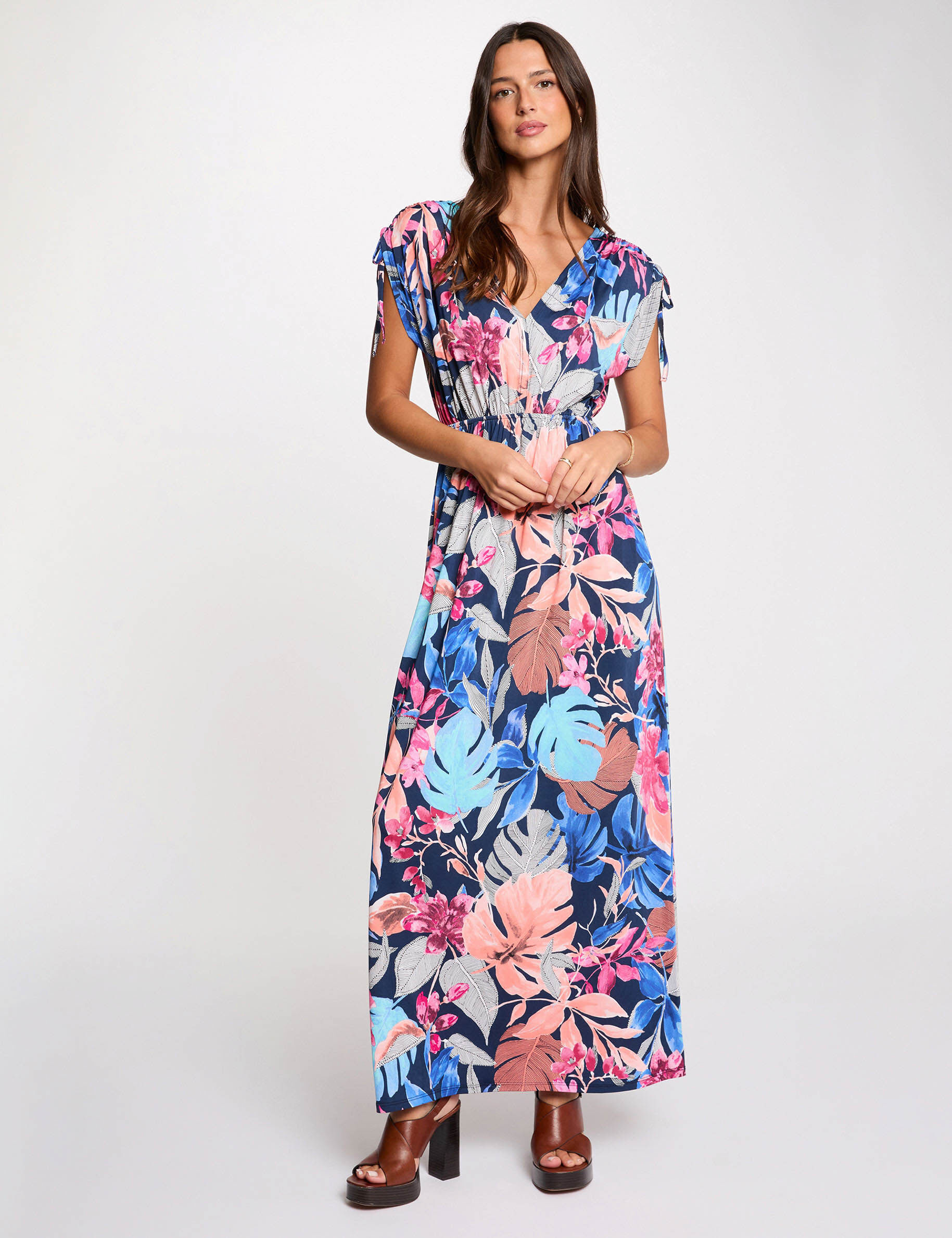 Robe longue décolleté femme