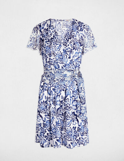 Robe courte droite imprimée multicolore femme