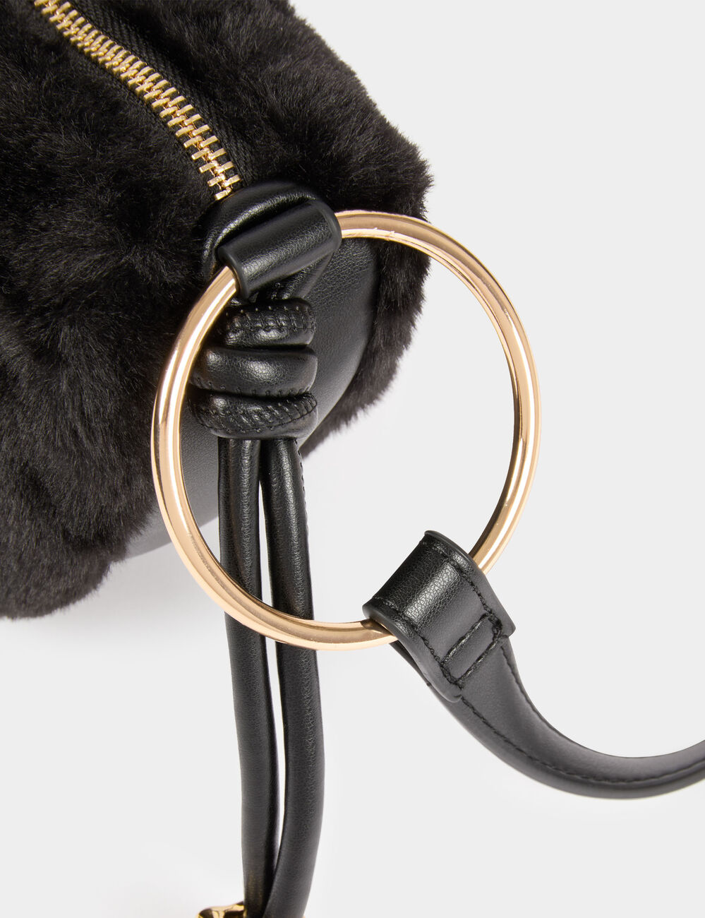 Sac demi-lune noir femme
