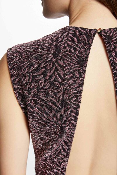 Robe courte imprimé abstrait rose femme