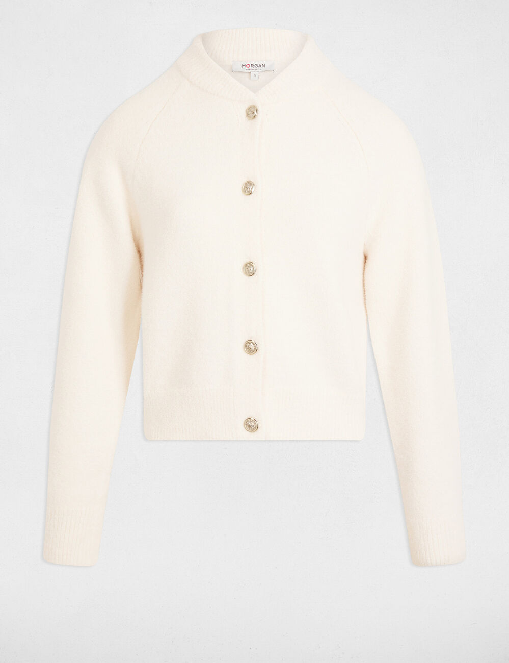 Gilet manches longues ivoire femme
