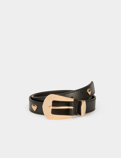 Ceinture fine similicuir noir femme