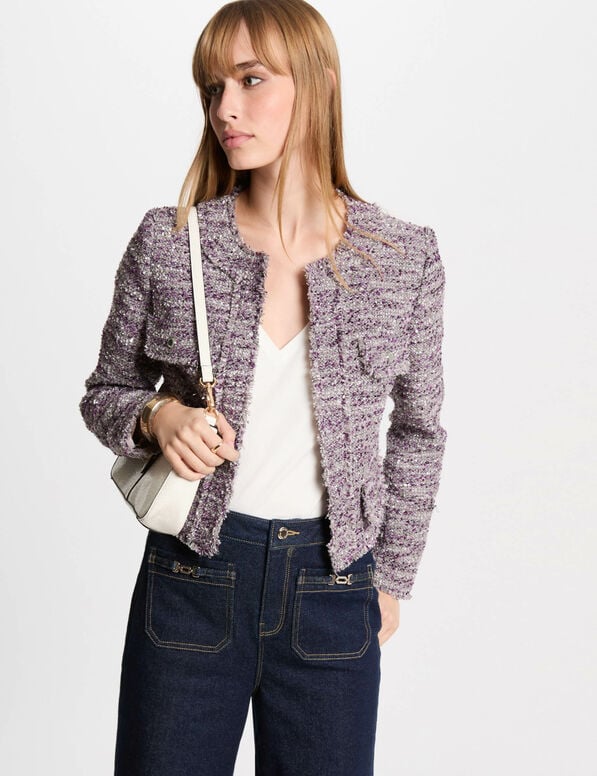 blazer court tweed multicolore femme Blazer court tweed multicolore femme