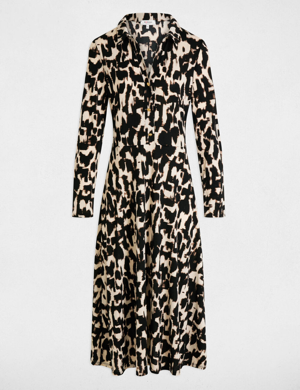 Robe longue droite imprim&eacute;e multicolore femme