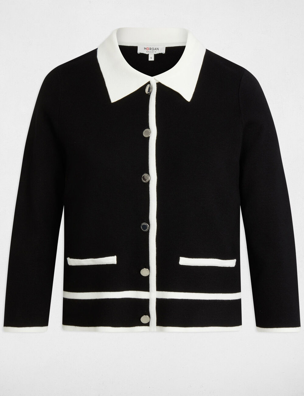 Gilet manches 3/4 noir femme