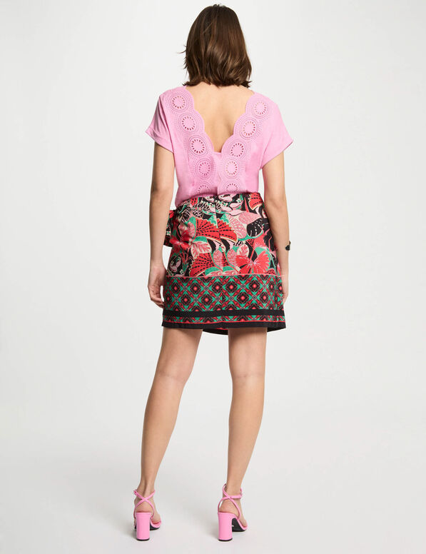jupe nouee imprimee multicolore femme Jupe nouée imprimée multicolore femme