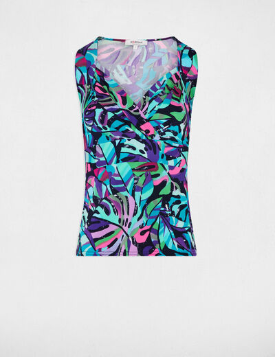 T-shirt sans manches multicolore femme