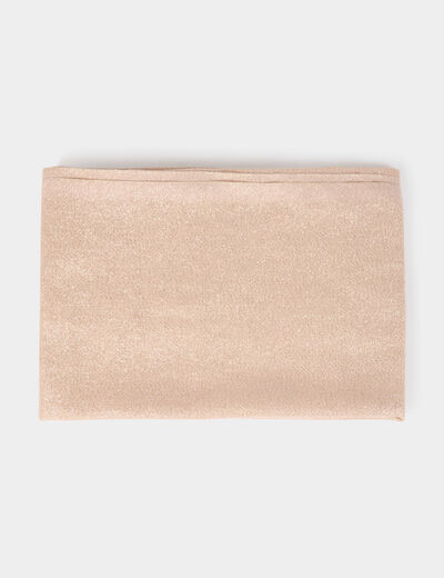 Foulard fils métallisés beige femme
