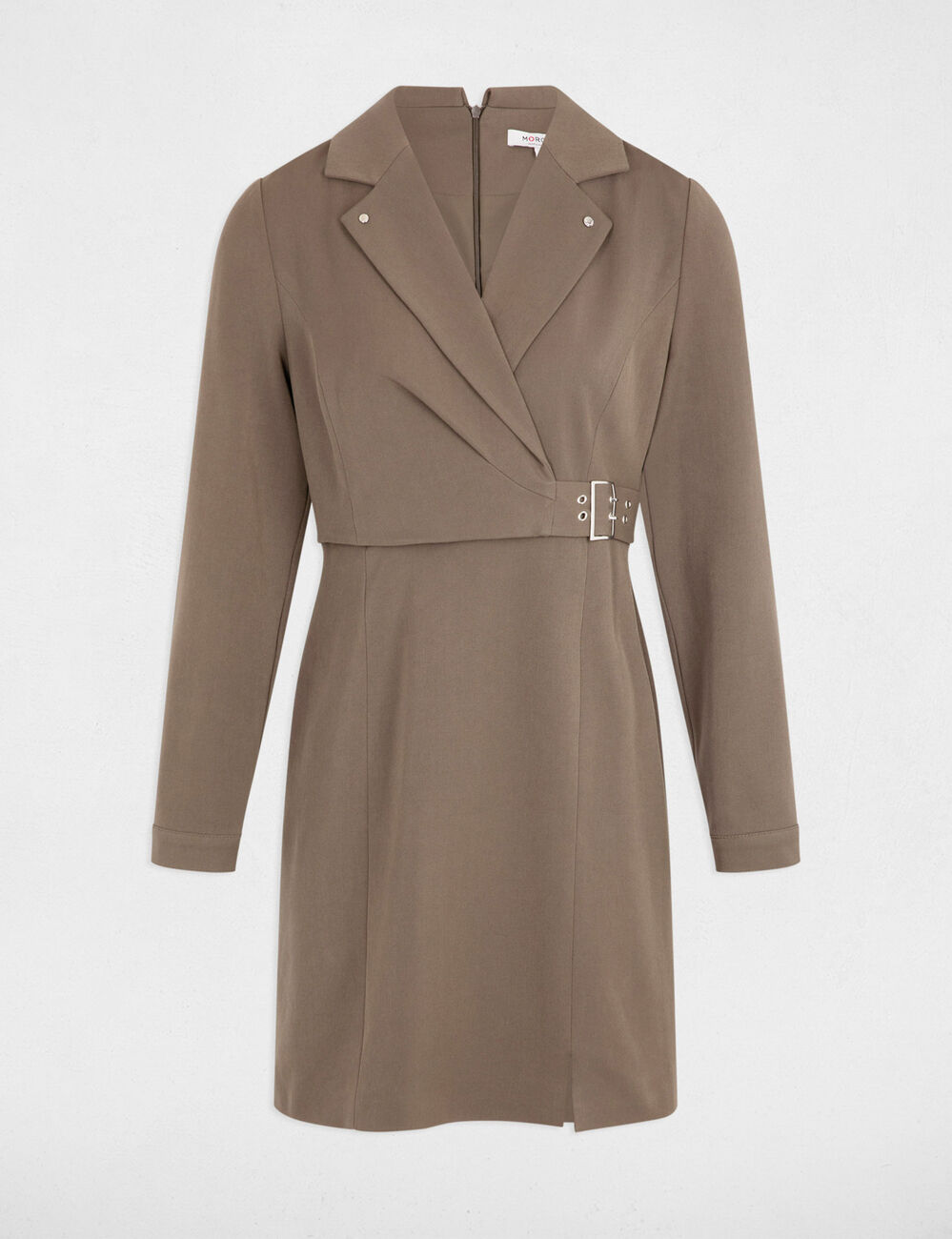 Robe courte ajustée à boucle vert kaki femme