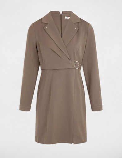 Robe courte ajustée à boucle vert kaki femme