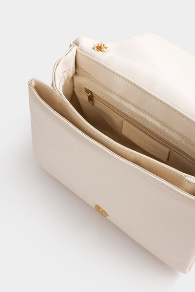 Sac pochette matelassé ivoire femme