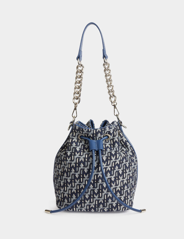 sac seau imprime monogramme denim stone femme Sac seau imprimé monogramme denim stone femme
