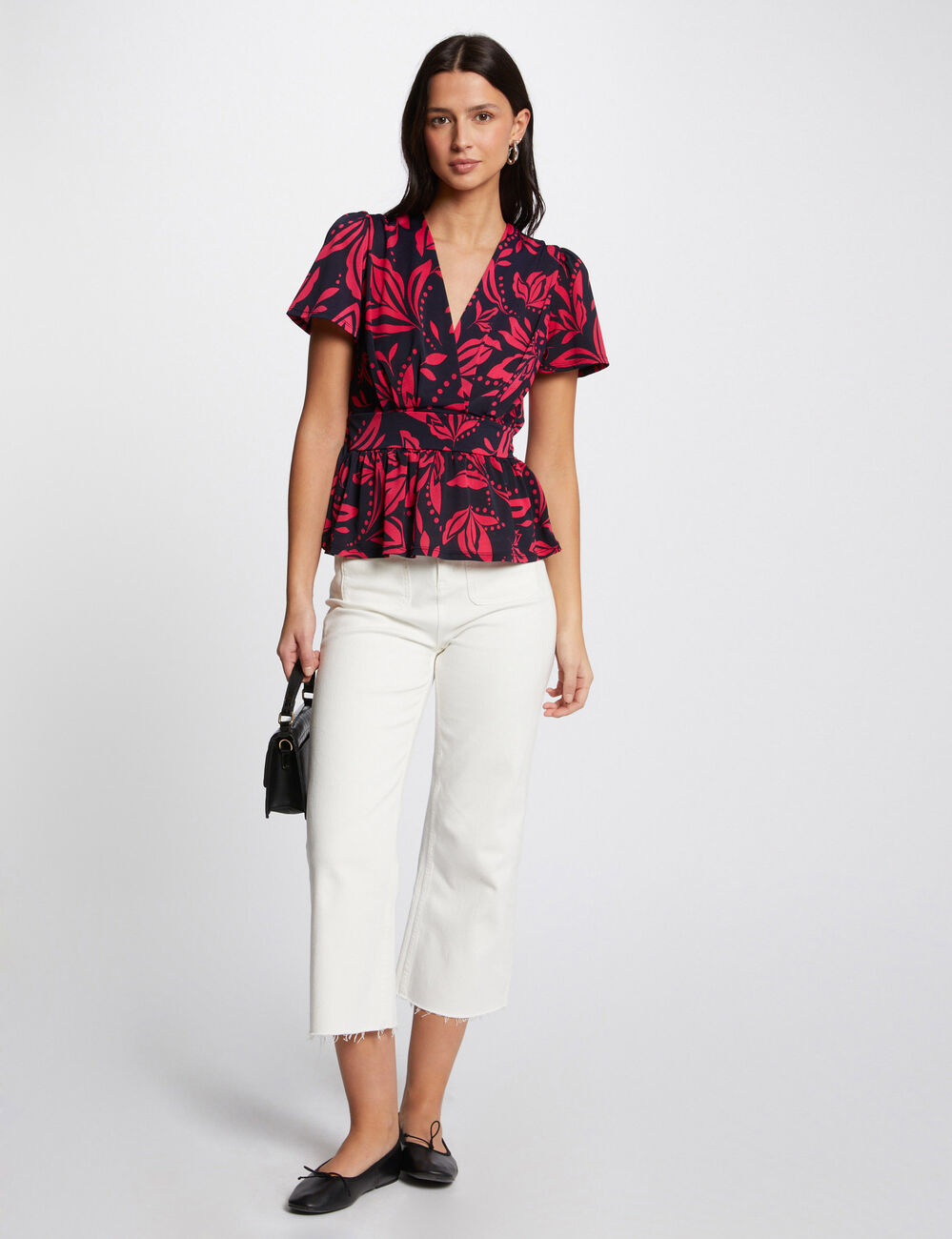 T-shirt imprim&eacute; v&eacute;g&eacute;tal multico femme