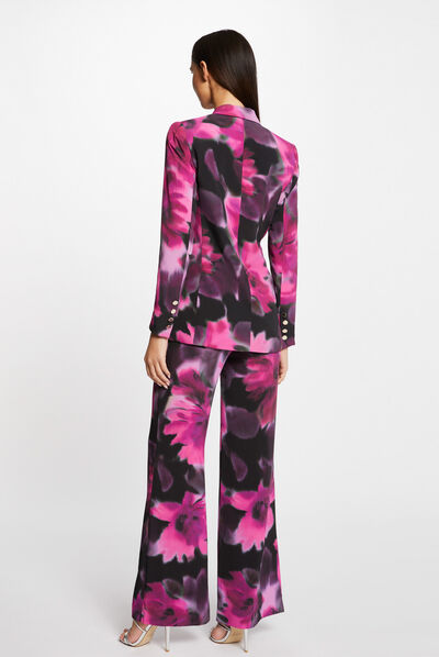 Pantalon large fluide imprimé floral multico femme