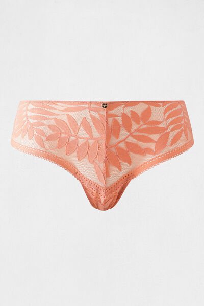 Shorty dentelle rose clair femme