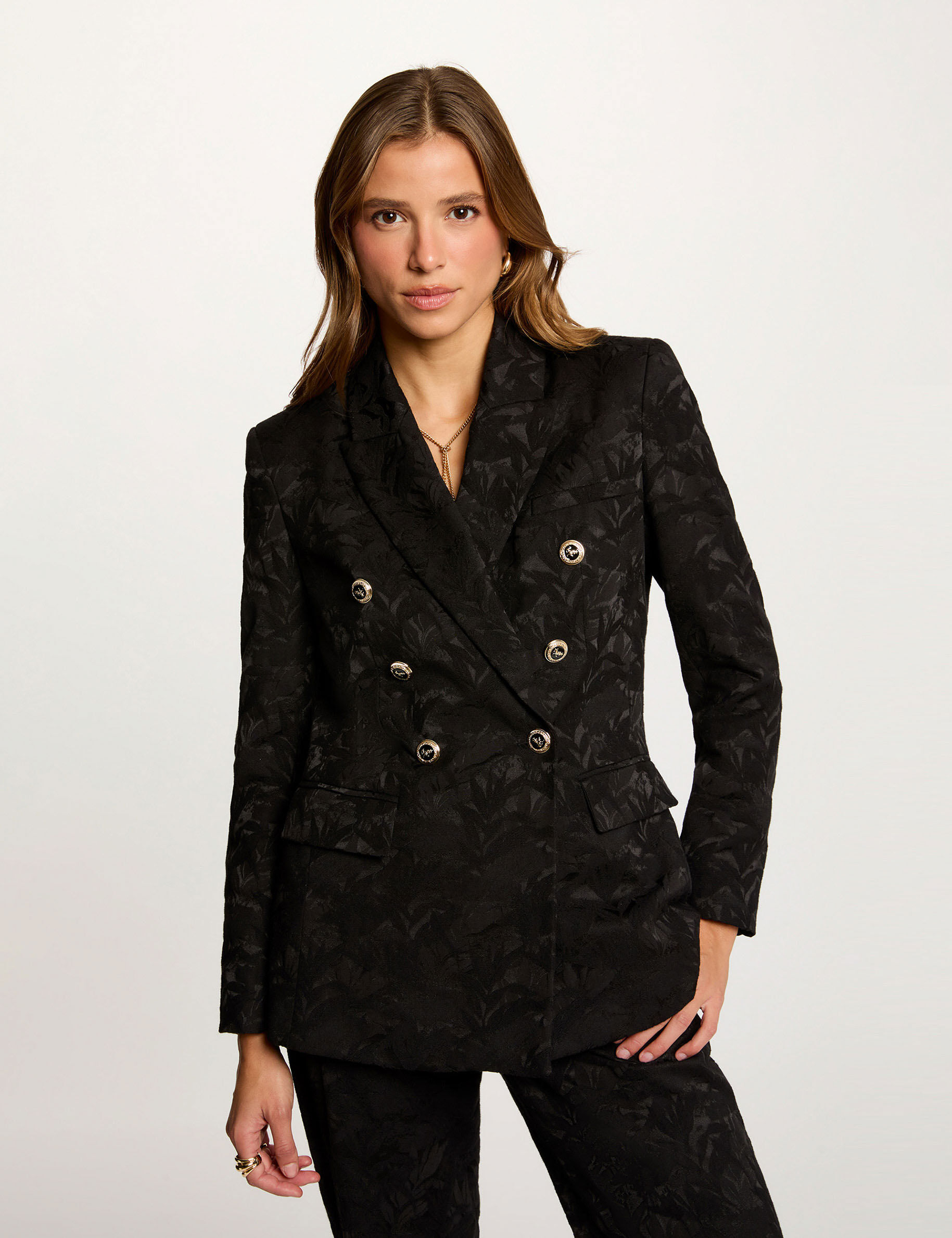 Veste jacquard ajustée femme