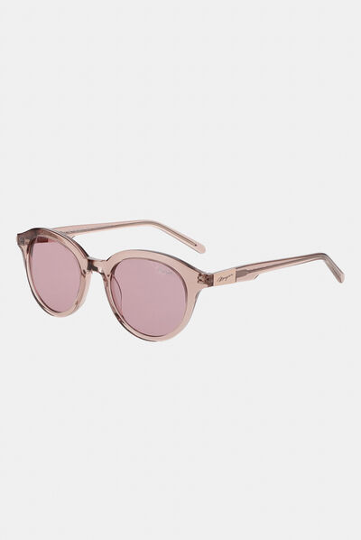 Lunettes de soleil rondes rose femme