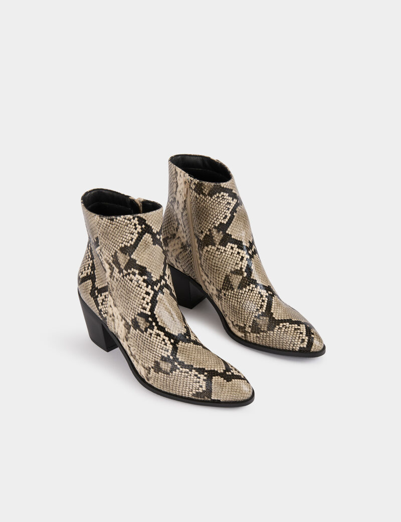 bottines python a talons multicolore femme Bottines python à talons multicolore femme