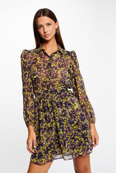 Robe cintrée imprimé abstrait multico femme