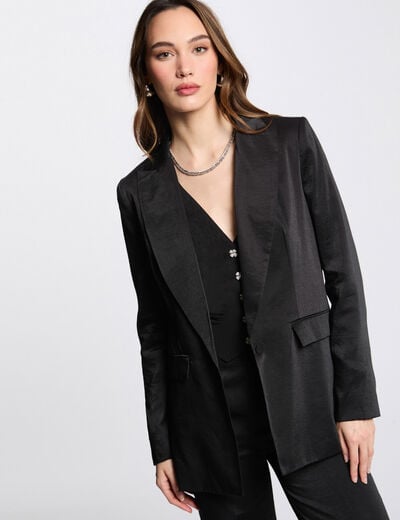Blazer suédine noir femme
