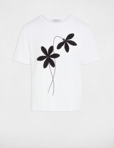 T-shirt droit col rond blanc femme