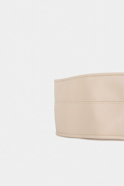 Ceinture obi nouée beige femme