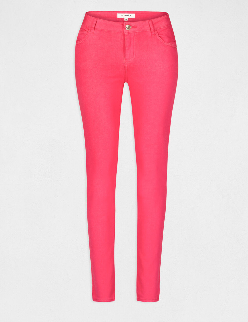 Jeans skinny taille basse fuchsia femme