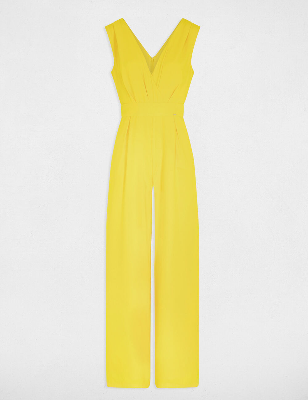 Combinaison longue jambe large jaune femme